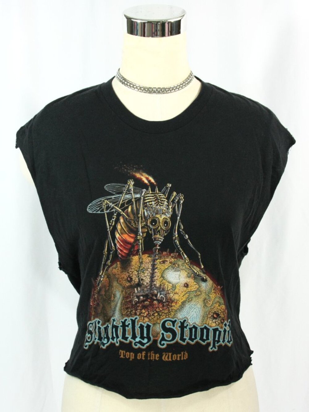 Slightly Stoopid Top of the World Steampunk Mosquito Cropped Muscle T Shirt M